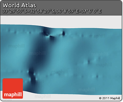 Satellite 3D Map of the Area around 33° 14' 5" S, 36° 37' 30" E