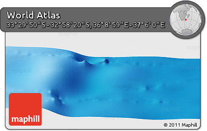 Physical Panoramic Map of the Area around 33° 14' 5" S, 36° 37' 30" E