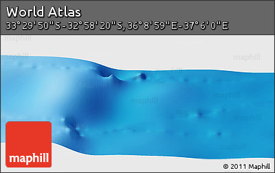 Physical Panoramic Map of the Area around 33° 14' 5" S, 36° 37' 30" E
