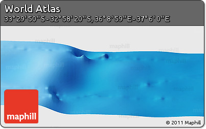 Physical Panoramic Map of the Area around 33° 14' 5" S, 36° 37' 30" E