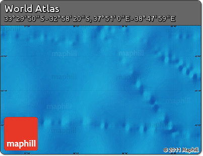 Physical Map of the Area around 33° 14' 5" S, 38° 19' 30" E