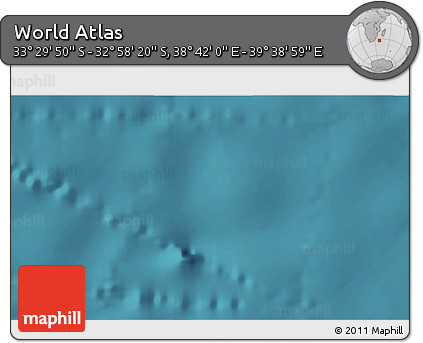 Satellite 3D Map of the Area around 33° 14' 5" S, 39° 10' 29" E