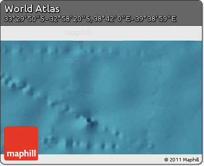 Satellite 3D Map of the Area around 33° 14' 5" S, 39° 10' 29" E