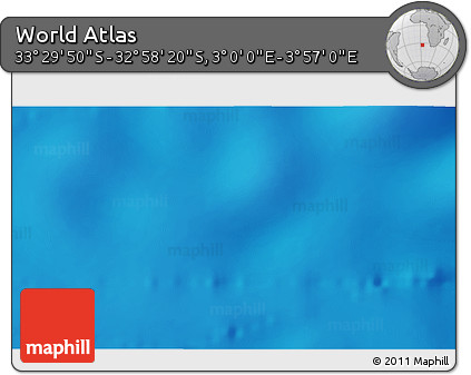 Shaded Relief 3D Map of the Area around 33° 14' 5" S, 3° 28' 30" E