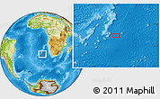 Physical Location Map of the area around 33° 14' 5" S, 3° 28' 30" E