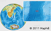 Physical Location Map of the area around 33° 14' 5" S, 40° 1' 29" E