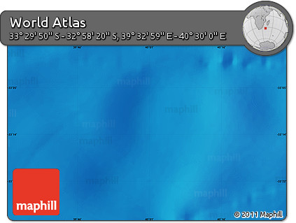 Physical Map of the Area around 33° 14' 5" S, 40° 1' 29" E