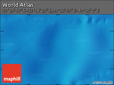 Physical Map of the Area around 33° 14' 5" S, 40° 1' 29" E