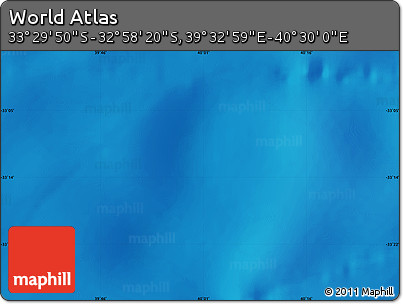 Physical Map of the Area around 33° 14' 5" S, 40° 1' 29" E