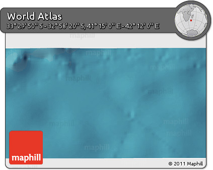 Satellite 3D Map of the Area around 33° 14' 5" S, 41° 43' 30" E