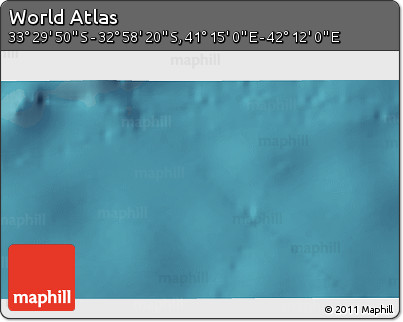Satellite 3D Map of the Area around 33° 14' 5" S, 41° 43' 30" E