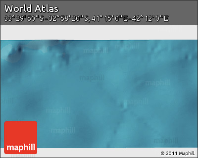 Satellite 3D Map of the Area around 33° 14' 5" S, 41° 43' 30" E