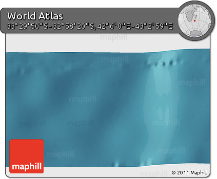 Satellite 3D Map of the Area around 33° 14' 5" S, 42° 34' 30" E