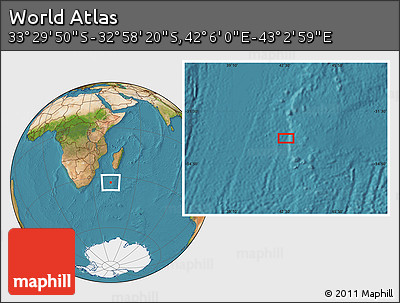 Satellite Location Map of the Area around 33° 14' 5" S, 42° 34' 30" E