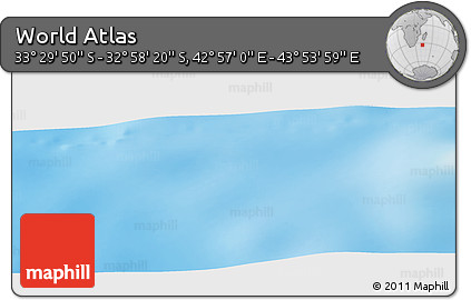 Physical Panoramic Map of the Area around 33° 14' 5" S, 43° 25' 29" E
