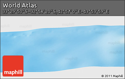 Physical Panoramic Map of the Area around 33° 14' 5" S, 43° 25' 29" E