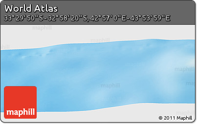 Physical Panoramic Map of the Area around 33° 14' 5" S, 43° 25' 29" E