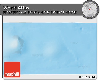 Physical 3D Map of the Area around 33° 14' 5" S, 44° 16' 29" E