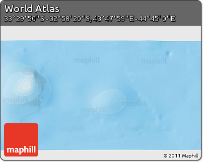 Political 3D Map of the Area around 33° 14' 5" S, 44° 16' 29" E