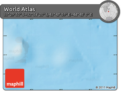 Physical Map of the Area around 33° 14' 5" S, 44° 16' 29" E