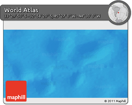 Physical 3D Map of the Area around 33° 14' 5" S, 44° 58' 30" W