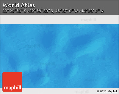 Physical 3D Map of the Area around 33° 14' 5" S, 44° 58' 30" W