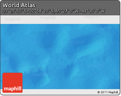 Physical 3D Map of the Area around 33° 14' 5" S, 44° 58' 30" W