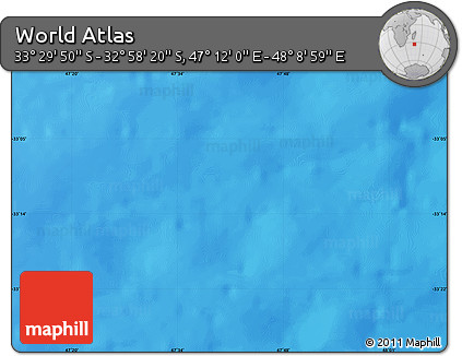Physical Map of the Area around 33° 14' 5" S, 47° 40' 29" E