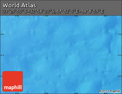 Physical Map of the Area around 33° 14' 5" S, 47° 40' 29" E