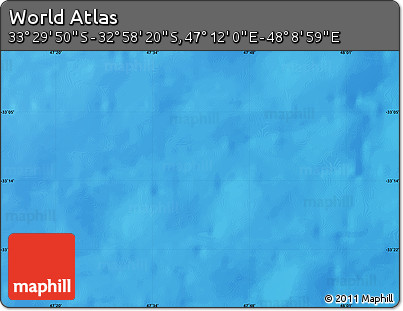 Physical Map of the Area around 33° 14' 5" S, 47° 40' 29" E