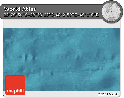 Satellite 3D Map of the Area around 33° 14' 5" S, 48° 31' 29" E