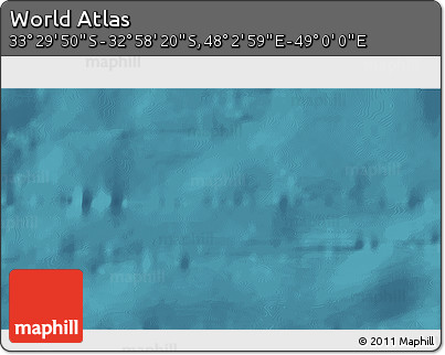 Satellite 3D Map of the Area around 33° 14' 5" S, 48° 31' 29" E