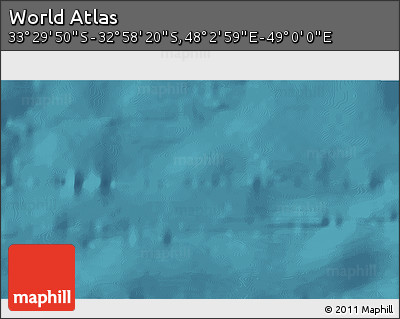 Satellite 3D Map of the Area around 33° 14' 5" S, 48° 31' 29" E