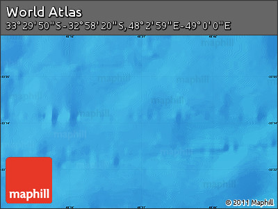 Physical Map of the Area around 33° 14' 5" S, 48° 31' 29" E