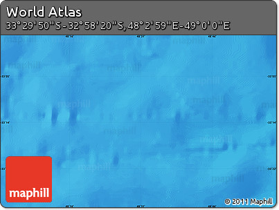 Physical Map of the Area around 33° 14' 5" S, 48° 31' 29" E