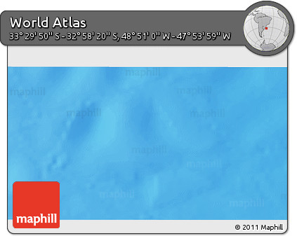 Physical 3D Map of the Area around 33° 14' 5" S, 48° 22' 30" W