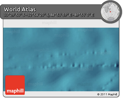 Satellite 3D Map of the Area around 33° 14' 5" S, 49° 22' 30" E