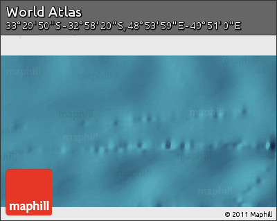 Satellite 3D Map of the Area around 33° 14' 5" S, 49° 22' 30" E