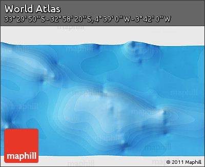 Political 3D Map of the Area around 33° 14' 5" S, 4° 10' 30" W