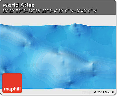 Political 3D Map of the Area around 33° 14' 5" S, 4° 10' 30" W