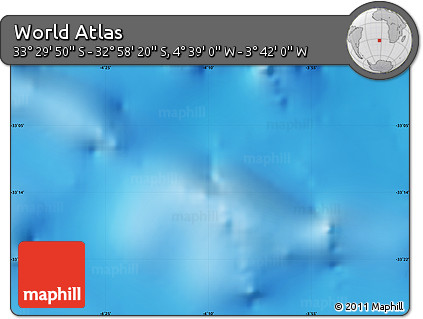 Physical Map of the Area around 33° 14' 5" S, 4° 10' 30" W