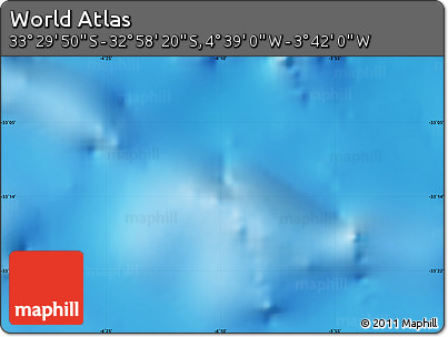 Physical Map of the Area around 33° 14' 5" S, 4° 10' 30" W
