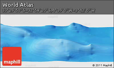 Political Panoramic Map of the Area around 33° 14' 5" S, 4° 10' 30" W