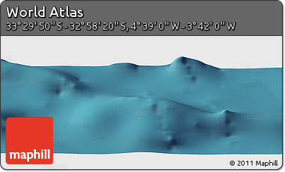 Satellite Panoramic Map of the Area around 33° 14' 5" S, 4° 10' 30" W