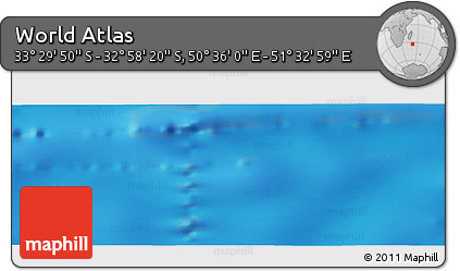 Physical Panoramic Map of the Area around 33° 14' 5" S, 51° 4' 30" E