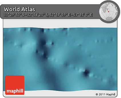 Satellite 3D Map of the Area around 33° 14' 5" S, 52° 46' 29" E