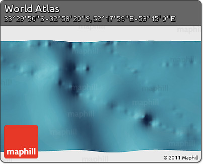 Satellite 3D Map of the Area around 33° 14' 5" S, 52° 46' 29" E