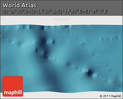 Satellite 3D Map of the Area around 33° 14' 5" S, 52° 46' 29" E