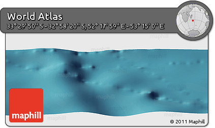 Satellite Panoramic Map of the Area around 33° 14' 5" S, 52° 46' 29" E