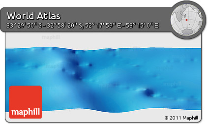 Shaded Relief Panoramic Map of the Area around 33° 14' 5" S, 52° 46' 29" E